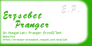 erzsebet pranger business card